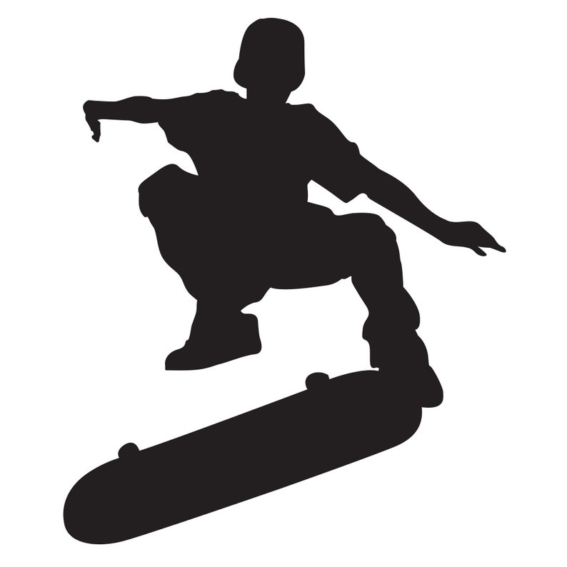 Download Boy On Skateboard Silhouette Svg Dxf Eps Silhouette Rld | Etsy
