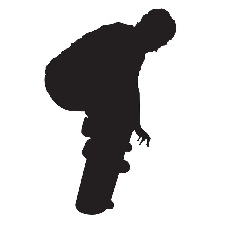 Boy On Skateboard Silhouette Svg Dxf Eps Silhouette Rld Etsy