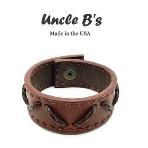 Brown Leather Cuff Bracelet - handmade and leather lined.