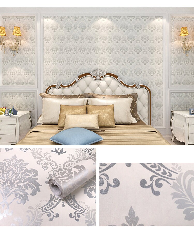 Wallpaper Roll Peel & Stick Beautiful Damask Style Etsy