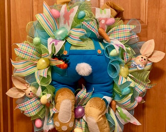 Bunny Butt Easter Wreath. Easter Wreath, Bunny Wreath