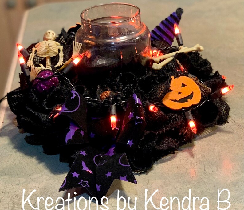 Lighted Halloween Candle Ring, Halloween Decor, Halloween decoration, Halloween Centerpiece image 4