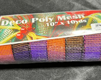 Deco Mesh, Black, Purple, Orange Deco Mesh