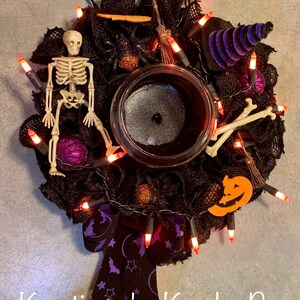 Lighted Halloween Candle Ring, Halloween Decor, Halloween decoration, Halloween Centerpiece image 2