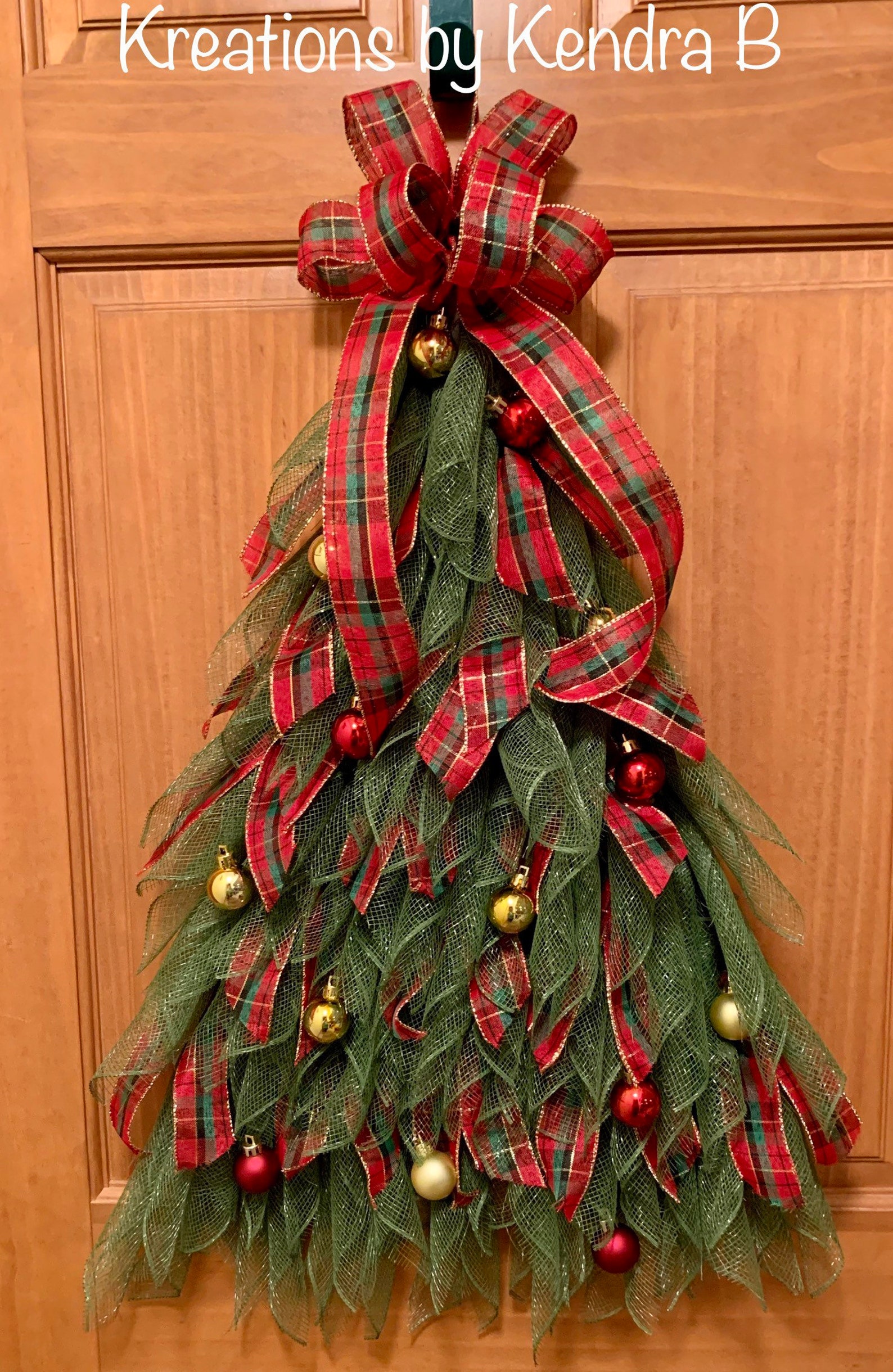 Christmas Tree Deco Mesh Wreath Etsy