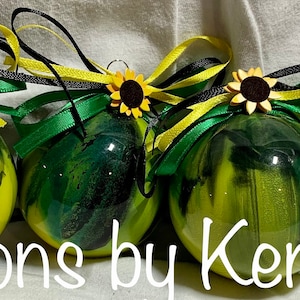 Sunflower Ornaments, Sunflower Decor, Sunflowers, Hand Painted Sunflower Ornaments