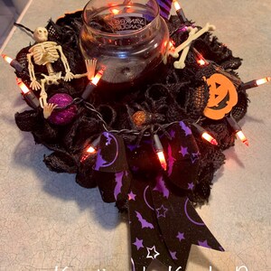 Lighted Halloween Candle Ring, Halloween Decor, Halloween decoration, Halloween Centerpiece image 5