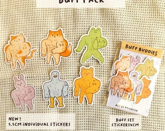Buff animal 5G sticker pack