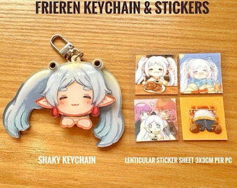 Frieren keychain & lenticular sticker sheet