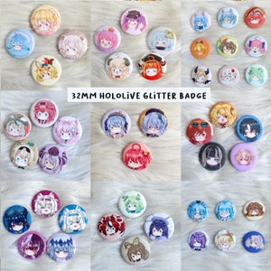 All hololive theme 32mm badges