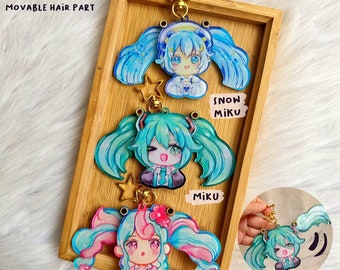Miku Shaky Hair keychain 5cm