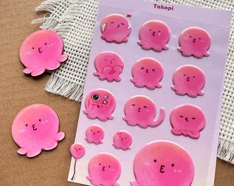 Takopi pvc white sticker sheet 10x15cm