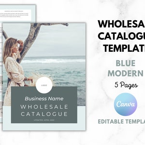 Wholesale Catalogue Template Blue Modern | Wholesale Line Sheet Template | Editable Line Sheet Template | Small Business Wholesale Tools