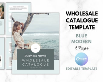 Wholesale Catalogue Template Blue Modern | Wholesale Line Sheet Template | Editable Line Sheet Template | Small Business Wholesale Tools