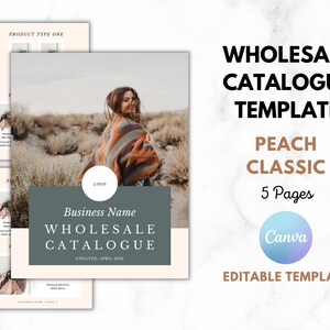 Wholesale Catalogue Template Peach Classic | Wholesale Line Sheet Template | Editable Line Sheet Template | Small Business Wholesale Tools