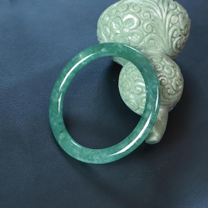 50mm Thin Green Jade Bangle Natural Jadeite Collector Piece