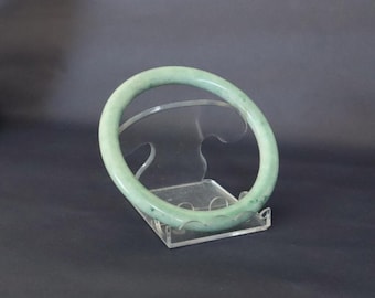 Mintgroene jadeietarmband 62 mm – lichtijsgroene Birmaanse jadearmband