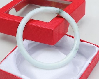 Bangle Birmaanse jade 59 mm: natuurlijke lichtgroene jadeietarmband
