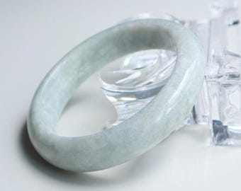 62mm Icy Green Jade Bangle: Burmese Jadeite Bracelet