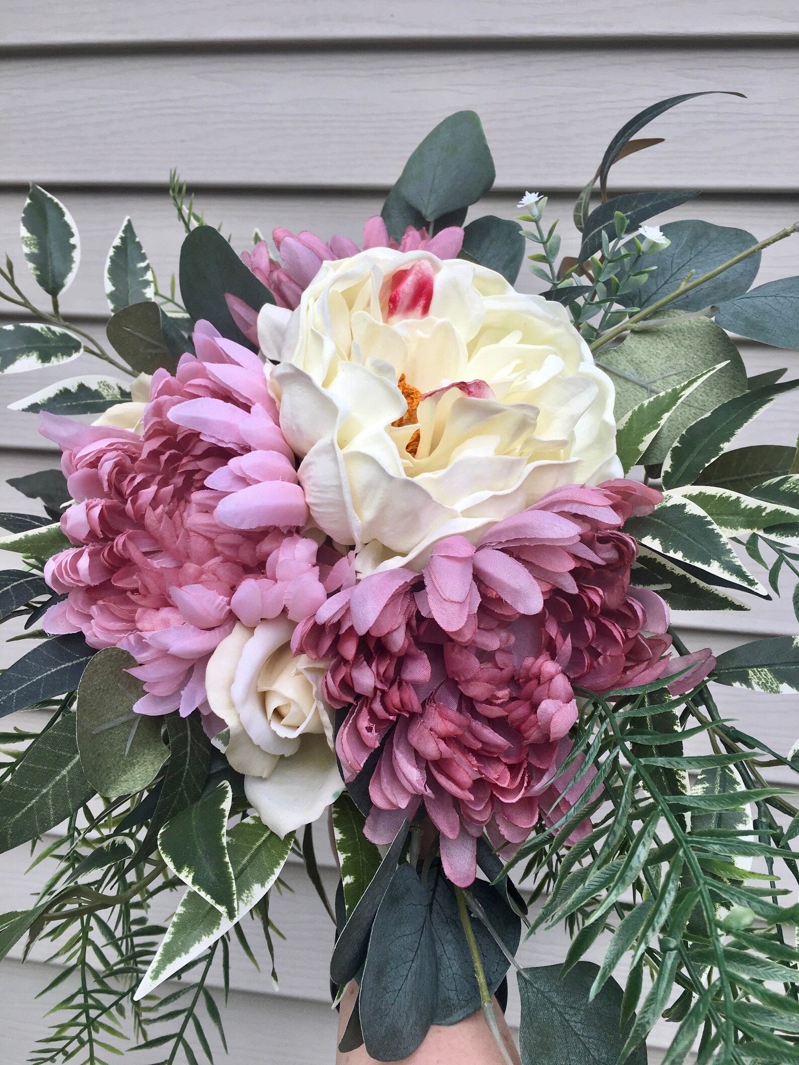 Bridal Bouquet Wedding Bouquet Faux Flower Bouquet Mum Etsy