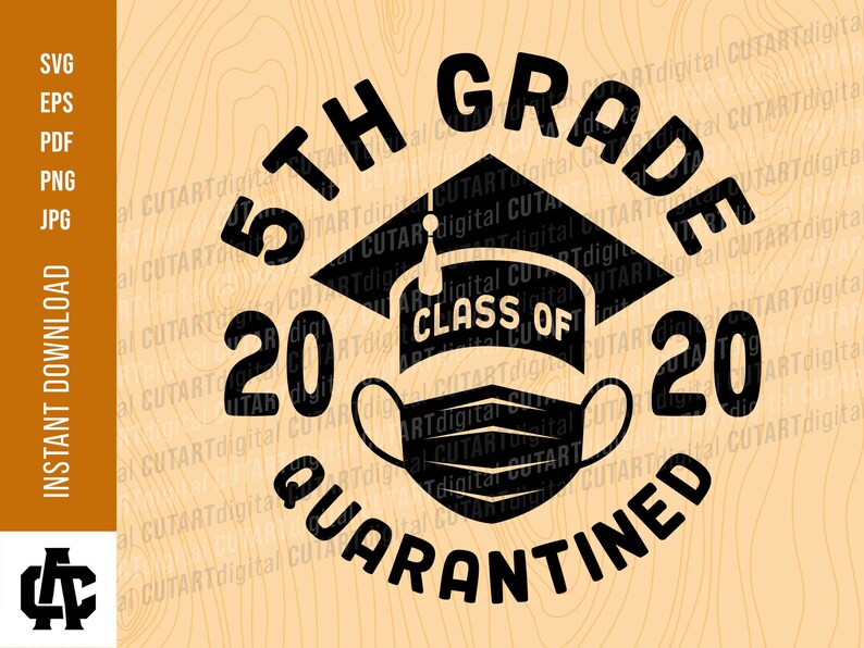 Download 2 Designs 5th Grade Graduation Mask Quarantine 2020 Fourth | Etsy
