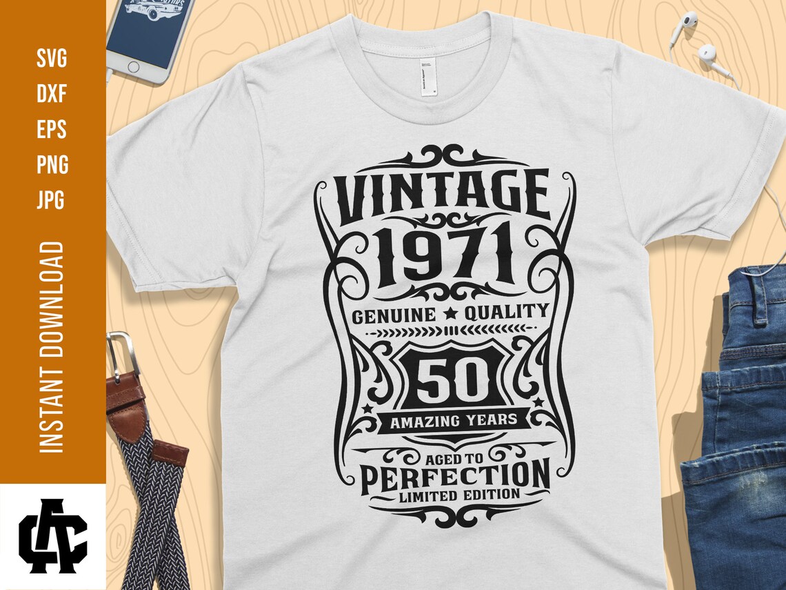 Download 50th Birthday SVG Aged to Perfection Svg Vintage 1971 Svg ...