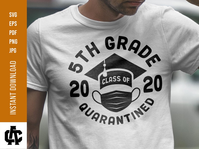 Download 2 Designs 5th Grade Graduation Mask Quarantine 2020 Fourth | Etsy