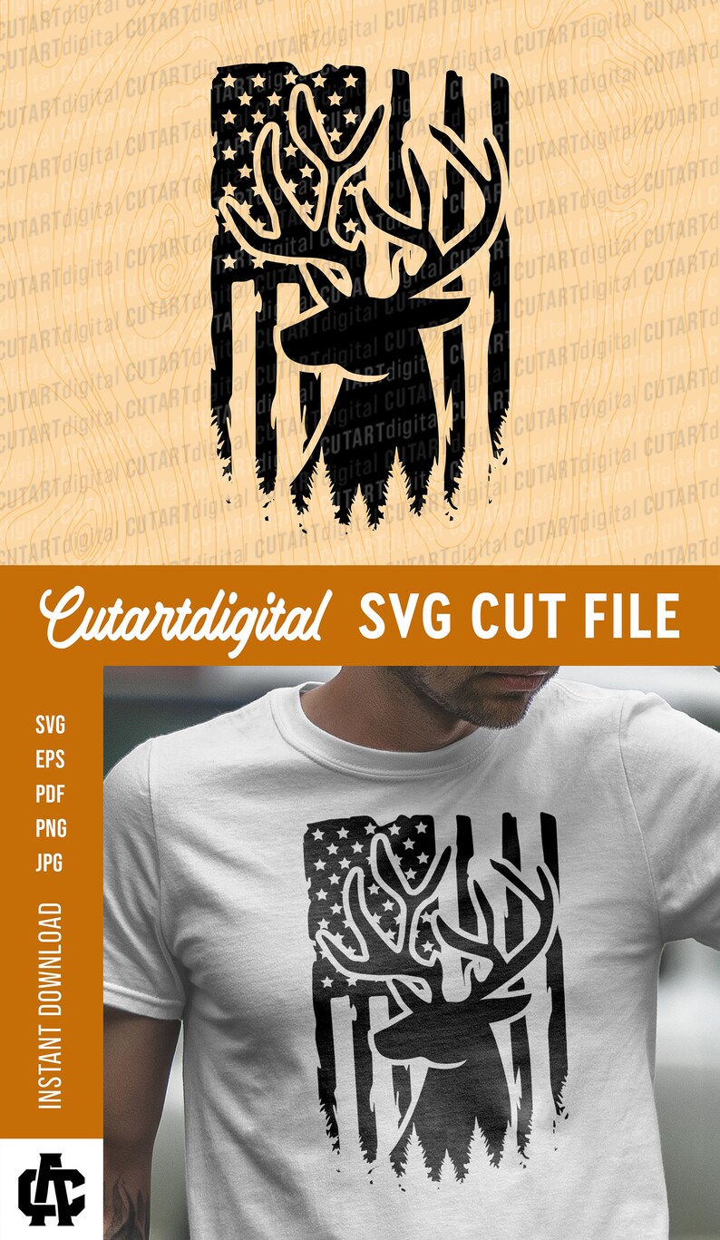 Download Deer Hunting svg Distressed American Flag svg hunting svg ...