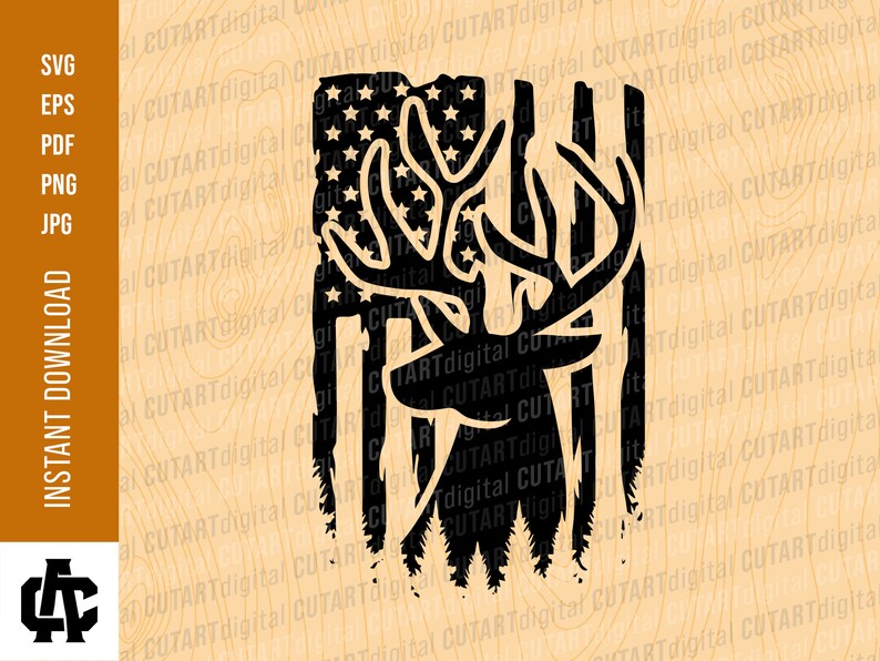 Download Deer Hunting svg Distressed American Flag svg hunting svg ...