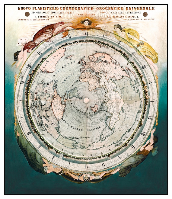 Introducing: "Universal Cosmographic Flat Earth Map" - Exclusively Remastered & Peel-and-Stick Ready!  Print on Smooth Laminated Vinyl.