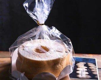 Bolsas para pasteles Chiffon para pedidos de panadería - Juego de 10 bolsas transparentes para dulces