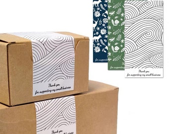 Pegatinas de agradecimiento para el embalaje de pequeñas empresas - Etiquetas decorativas para panadería (50 unidades)