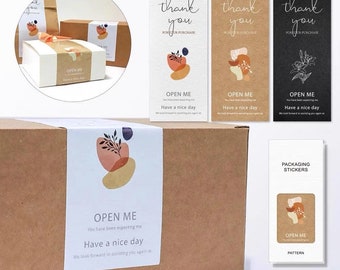 Thank You Stickers for Small Business Packaging - Bakery Labels 50 pcs 6.25x2.75 in