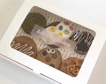 Boîtes de boulangerie en carton blanc / rose / Boîtes à gâteaux / Boîtes à biscuits / Boîtes cadeaux avec fenêtre transparente et couvercle - 9,5x7,3 x 1,8 ''/7x5x2 »- Ensemble de 4
