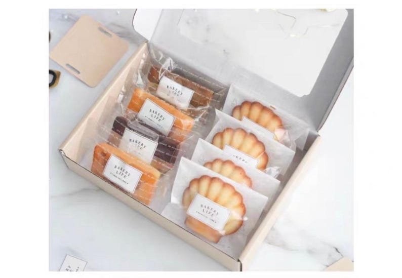 Cajas de cartón corrugado para panadería con ventana (8,9 x 6,1 x 2) - Juego de 3 imagen 7