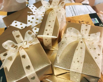 Sheer Organza Gold Ribbon: Gift Wrapping, Cake Decoration - 9 Meters