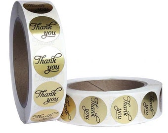 Gold Foil Thank You Stickers for Small Business Packaging - 1 in 500 pcs