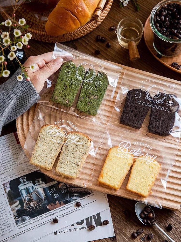 50pcs Clear Cellophane Pound Cake Bags With 3 Designs Etsy