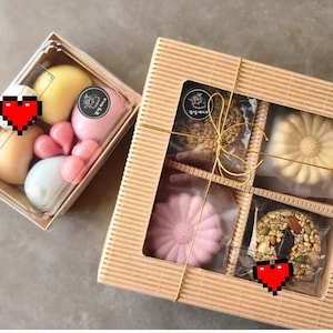 Caixas de pastel marrom com janelas e compartimentos - caixa de biscoitos com 6 compartimentos / embalagem com 4 compartimentos - caixas de biscoitos divididas - pacote com 5