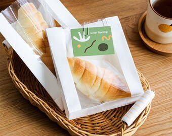 EvYoMai Heat Sealable Bakery Bags With Window, 100 Pack 7x7.5 Inches Cookie Bag