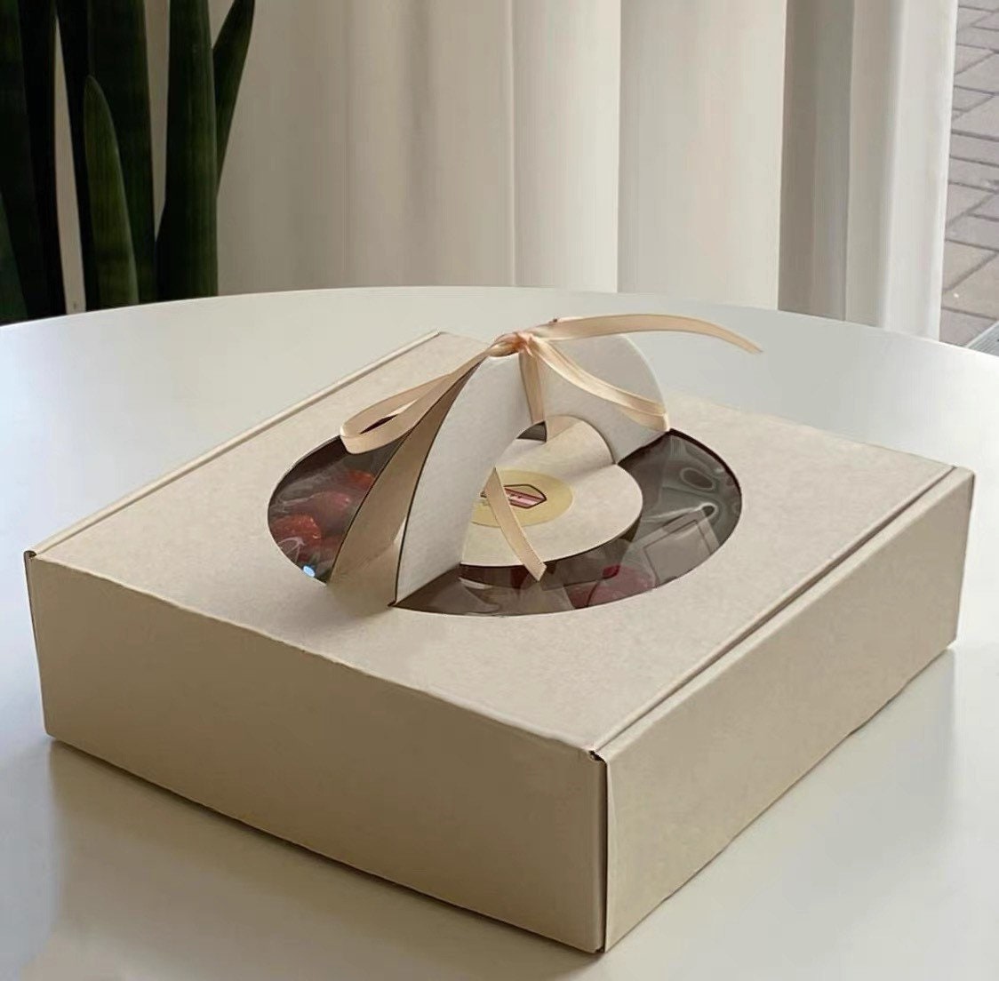 QIQEE 36 Scatole Regalo Per Biscotti In Carta Kraft - Con Finestrella, 20x13x5 Cm - Ideali Per Ciambelle, Muffin, Caramelle E Dolciumi - 5