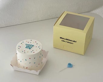 Yellow Cake Boxes with Window – Bakery Packaging Set of 5 (5.5 inch)