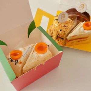 Pink& Green Bakery Boxes/Cake Boxes/Cookies Boxes/Bakery Packaging/Pastries Packaging - 6 x 4 x 4&#39;&#39;-Set of 5