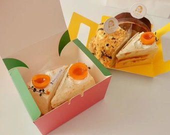 Pink and Green Bakery Boxes for Cakes, Cookies and Party Favors - Set of 5