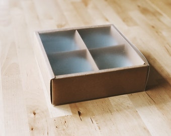 Kraft Box with Clear Lid - 4 Compartment Gift Favor Box