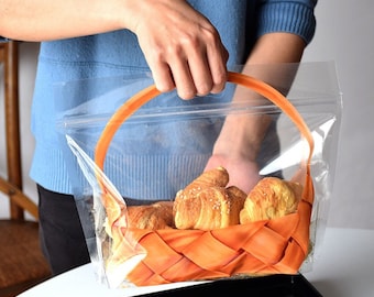 Genomskinliga plastpåsar för bakverk för rostat bröd, bröd och kakor - Korgpåsar, set om 50