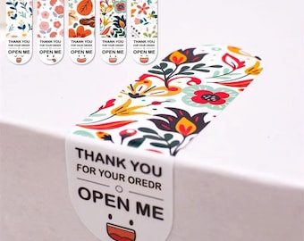 Floral Thank You Stickers: Small Business Packaging (100 Pcs)