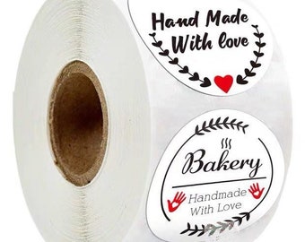 Bakery Stickers: Handmade With Love, 1-inch Roll (500pcs)