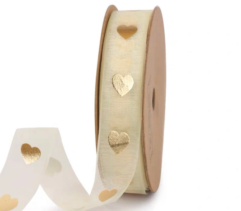 Sheer Organza Gold Pink Ribbon for Gift wrapping/cake boxes Etsy