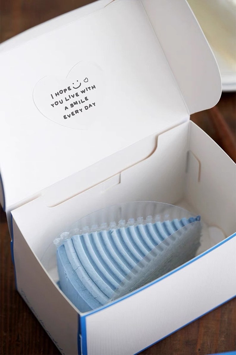 White and Blue Cake Boxes With Cardboards – Cookies Packaging- Baked ...